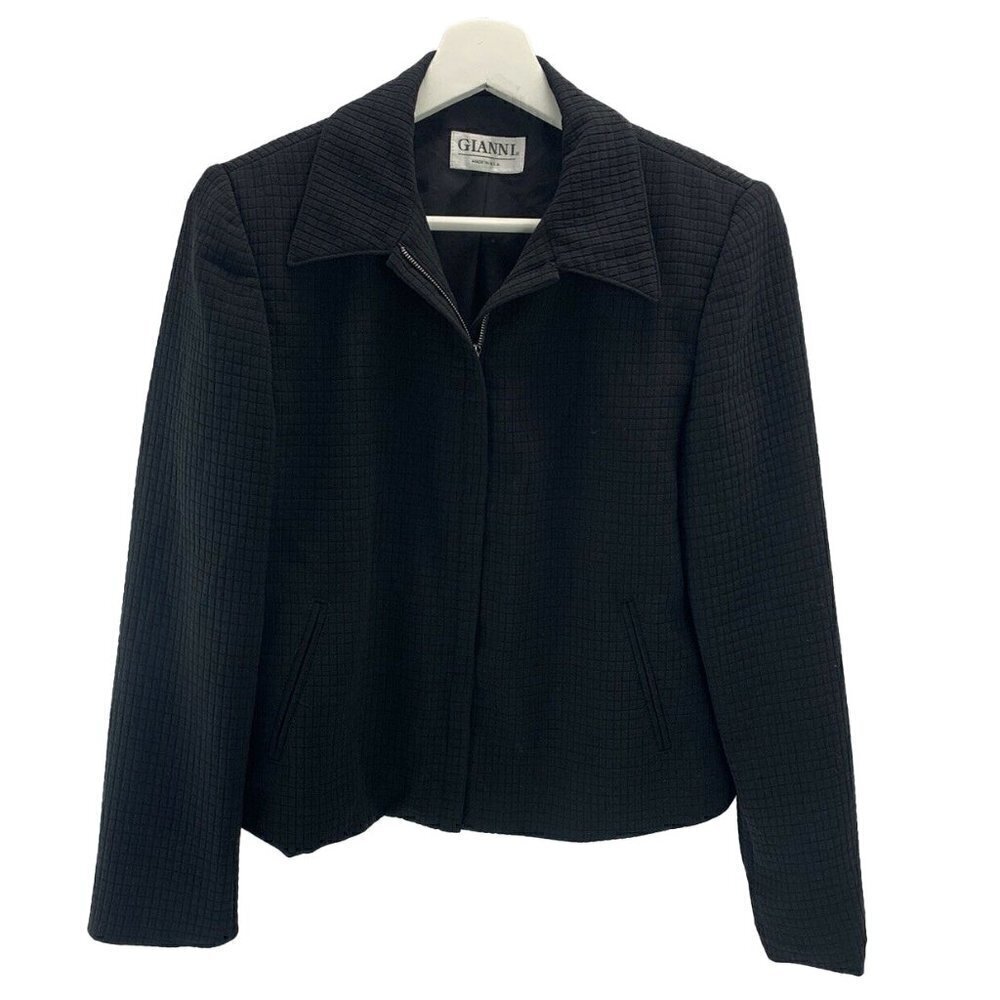Gianni Women's Black Blazer Jacket Full Zip Size 4